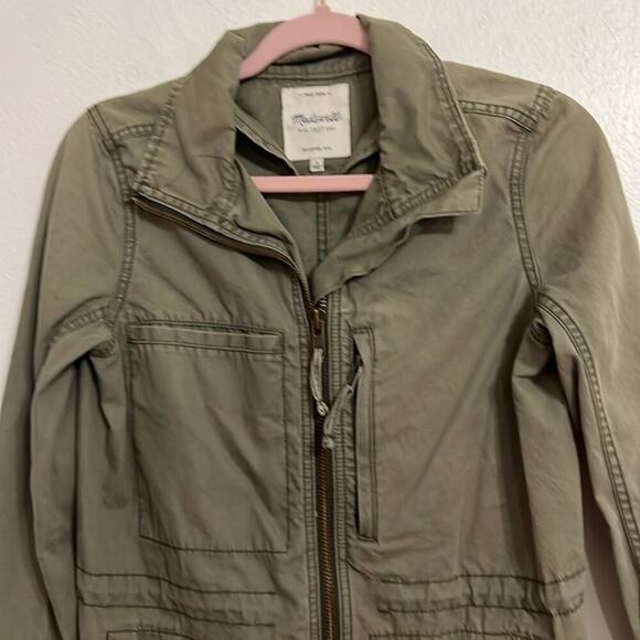 VTG Madewell SZ  S Army Green Zip Utility Camp Chinch Waist Steampunk Jacket - Picture 2 of 8